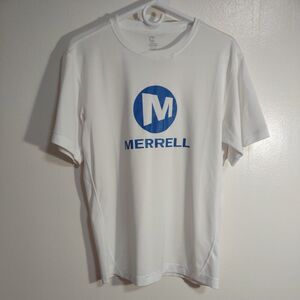Merrell Men's S White Logo T Shirt Wicking Running Shirt